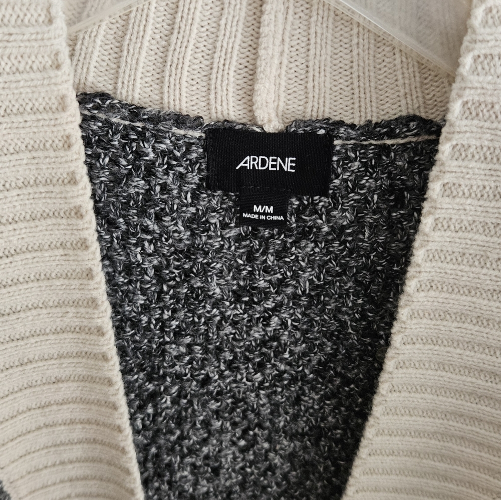 Wmns M Open Cabin Knit Long Sweater Pockets Medium Loose Open Cardigan Cottage - Picture 5 of 6